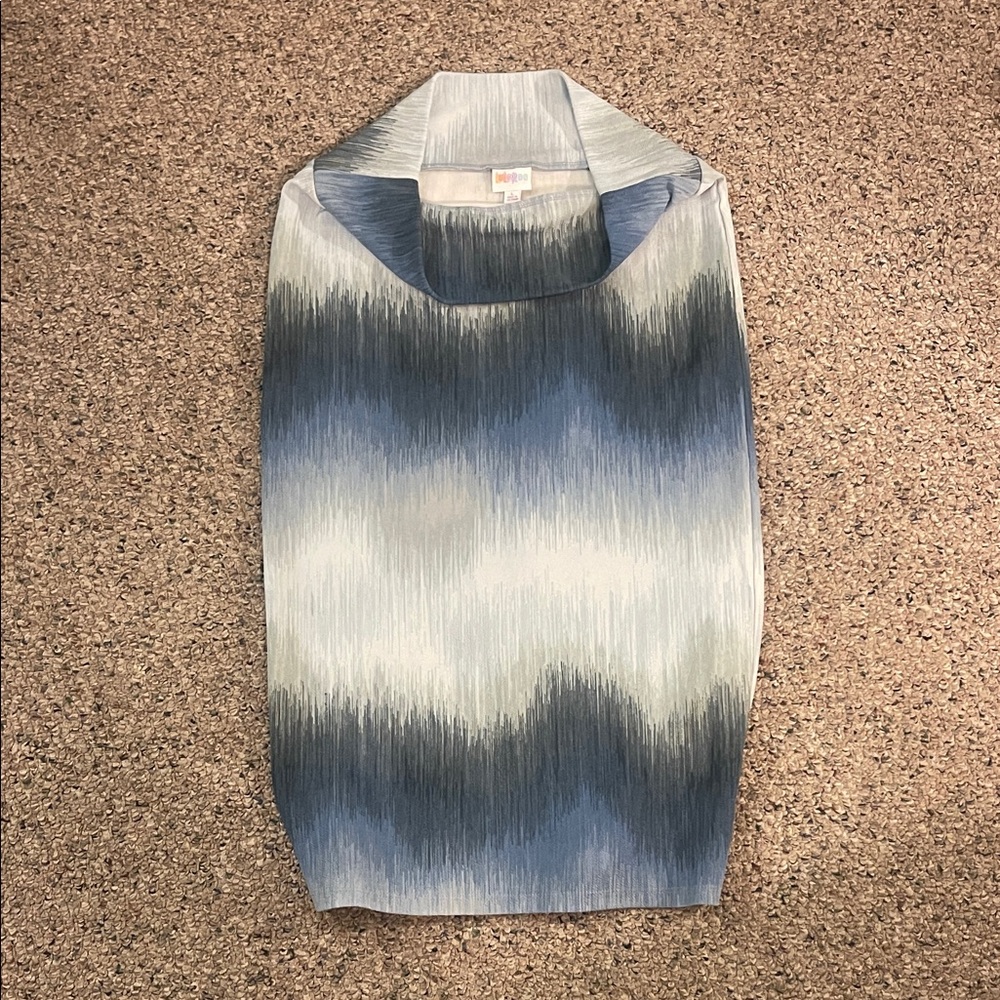 LuLaRoe Blue and Gray Textured Skirt